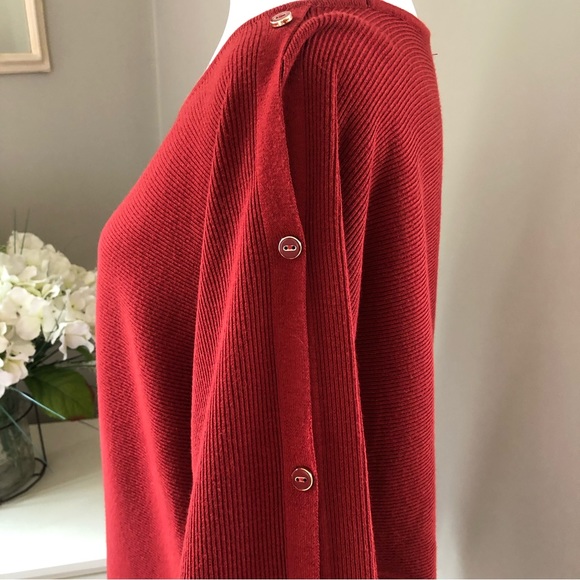 New York & Company Women’s Boatneck Rayon/Nylon Loose Fitting Sweater, Rust Sz S - Picture 6 of 13